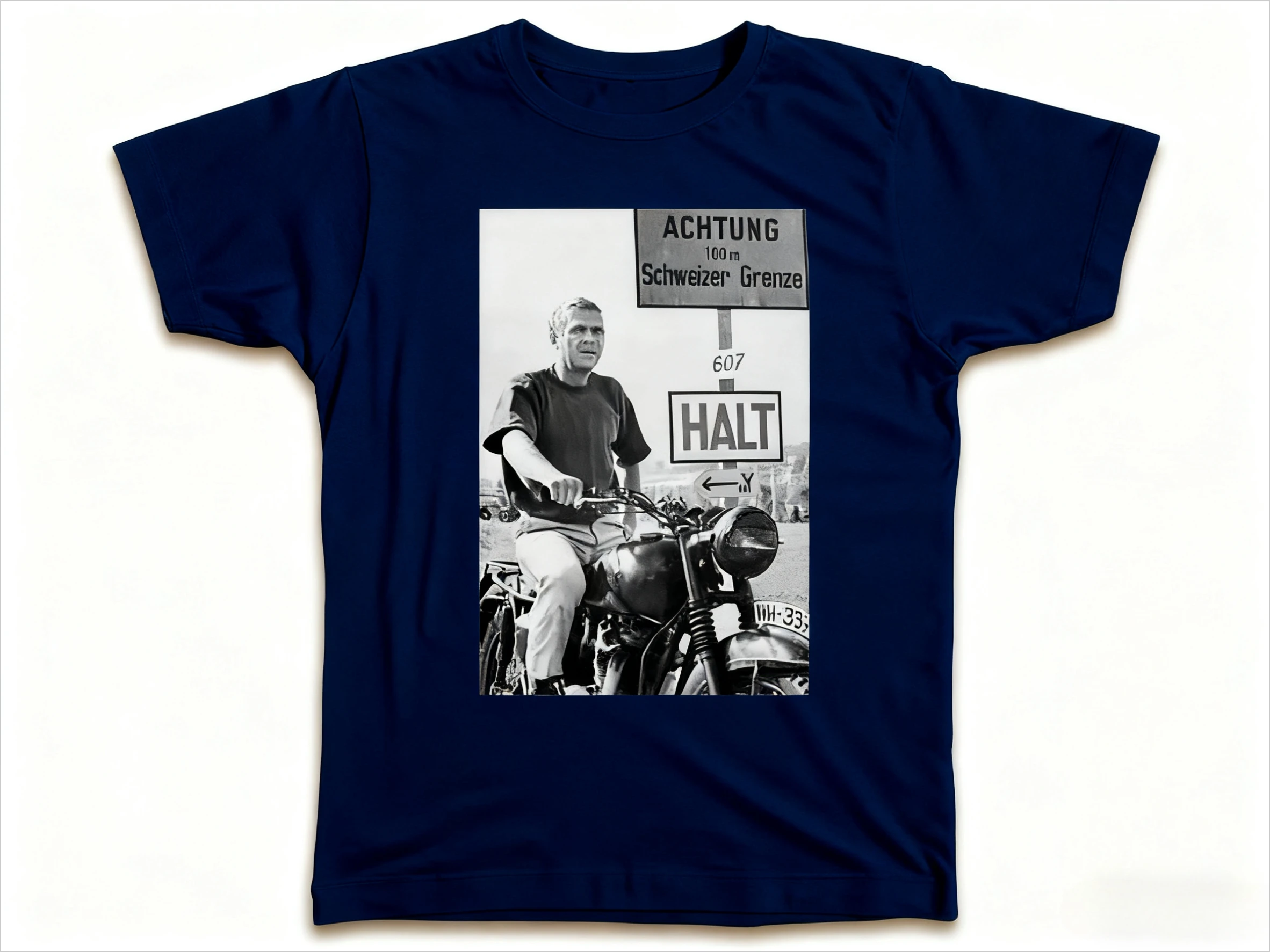 2025 ستيف ماكوين الهروب العظيم الجرافيك الطباعة الخريف العلامة التجارية الفاخرة القطن الرجال والنساء تي شيرت قصيرة الأكمام الشارع #1