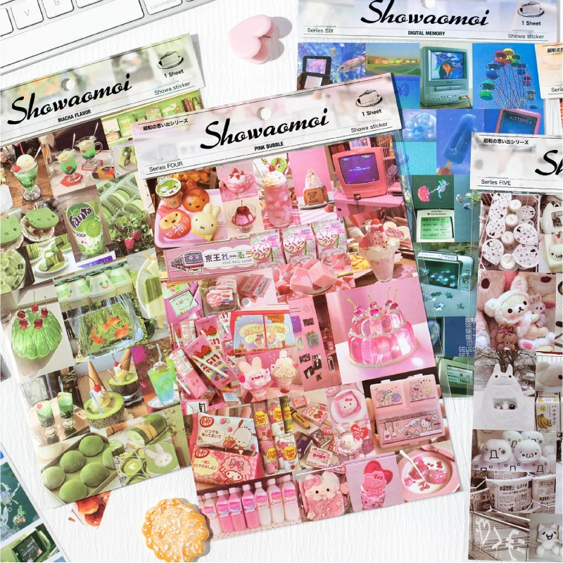 Journal GO Showa Memories Cute Sticker for Phone Scrapbooking Journal Card Stickers Kawaii Decoration Stationery Labels