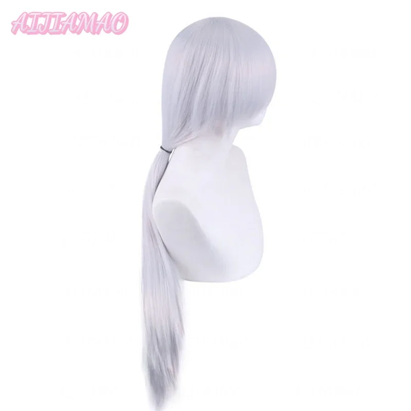 Парик для косплея аниме бензопила Quanxi, серебряный длинный парик, термостойкие волосы из волокна, Хэллоуин, искусственная игра + бесплатная шапочка для парика