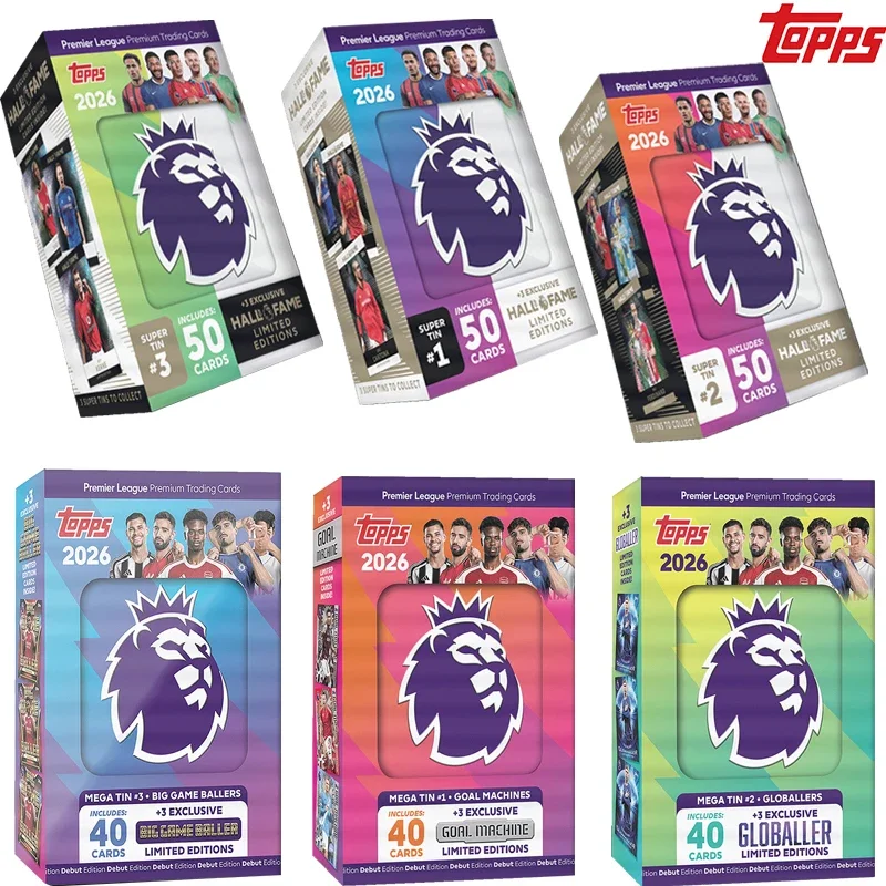 

New 2026 Season Topps Premier League Debut Edition Mega Tin Super Tin Iron Box Game Collection Card FAST SHIPPING