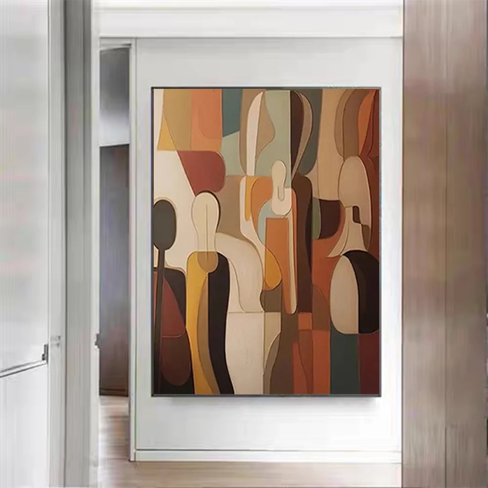 

Nordic Modern Gift Canvas Mural Handmade Gold Oil Painting Abstract Volcano Landscape Wall Art Picture Decor Home Hotel Interior