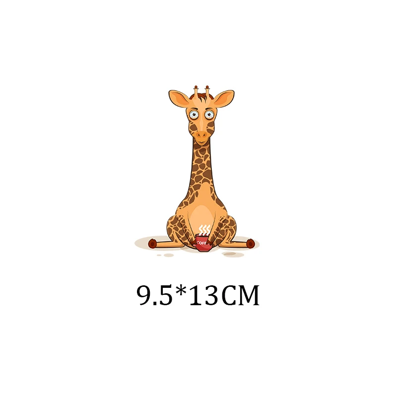 Giraffe Iron On Transfer Sticker For Cloth Heat Transfer Stickers Fashion Cute Graphic Patches DIY Washable Top Stickers