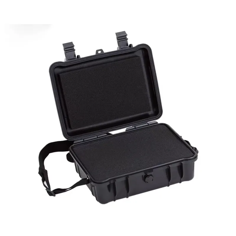 Portable Small Tool Box 227x182x84mm Black Orange ABS Plastic Sealed Waterproof Safety Equipment Case for Outdoor Dry Storage