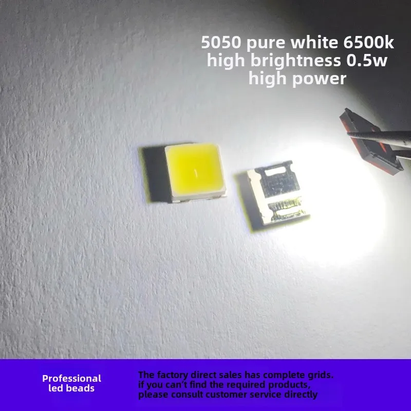 30 Uds 5054 blanco de alta potencia 0,5 vatios 1W parche led cuentas de lámpara blanca 5050 amarillo cálido tubo emisor de luz blanco ultrabrillante