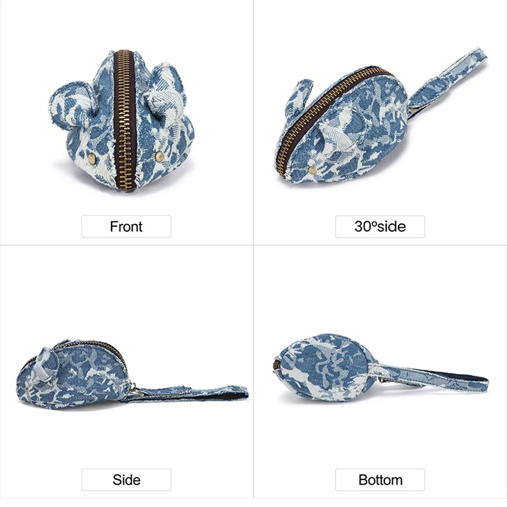 الكرتون ماوس على شكل مفتاح حامل الجلود محفظة نسائية للعملات المعدنية للنساء الرجال متعددة الوظائف المفاتيح المحفظة حقيبة سماعة الاذن عملة الحقيبة