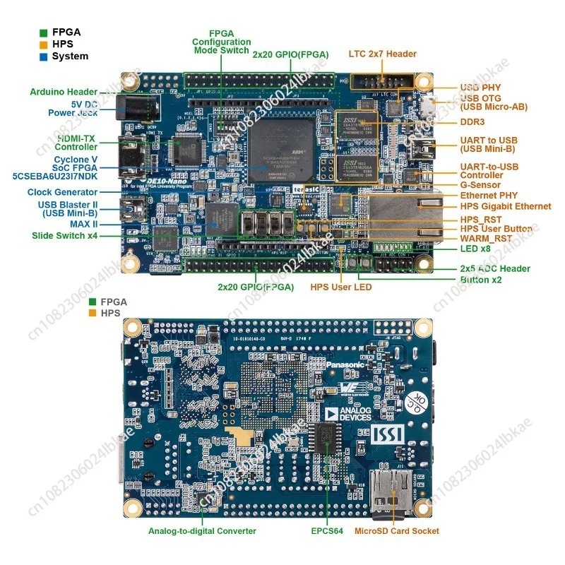 FPGA Development Board DE10-Nano CycloneV SoC Industrial Dual Core ARM