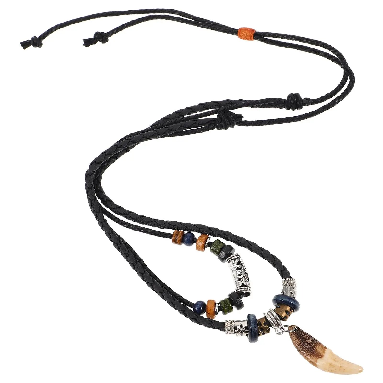 

Necklace Beaded Choker Adjustable Cord Seashell Pendant Black Summer Beach Jewelry Ethnic Tribal Men