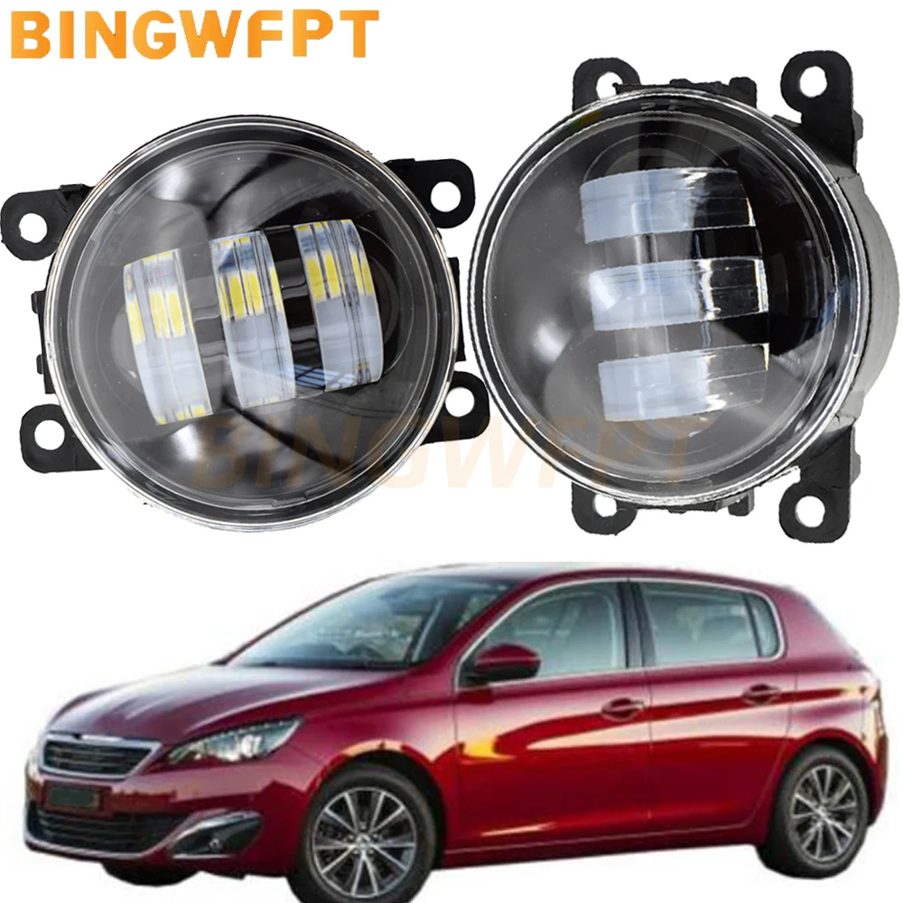 1 pair For Peugeot 407 Coupe 6C_ 2005-2011 For 207 208 307 607 3008 SW CC VAN Fog Lamp Light Assembly Super Bright LED FogLights