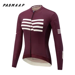 PASMAAP-Cycling Jersey for Men, Long Sleeve, Pro Team, MTB, Road Bike Clothing, Breathable Bicycle Shirts, 2025