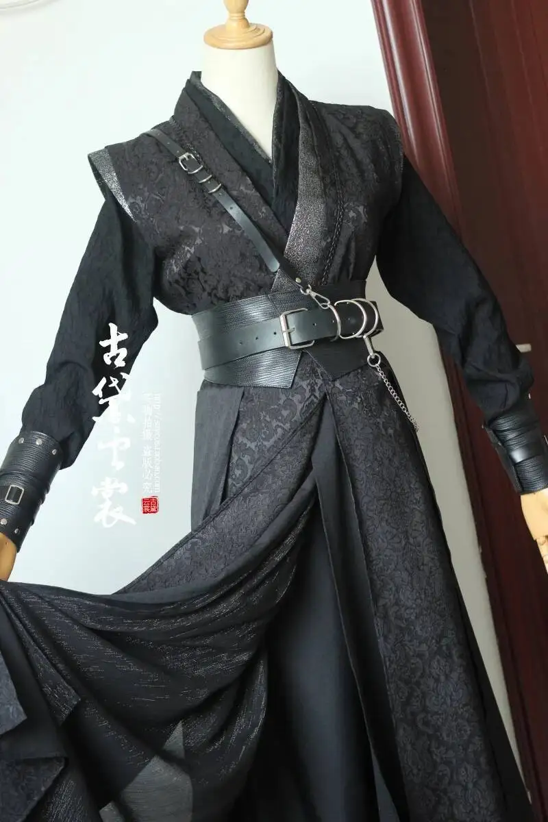 

Black Arts Costume Cosplay Martial Strong Ink Burning Kill The Wolf Gu Yun Chang Gung Han Fu Halloween
