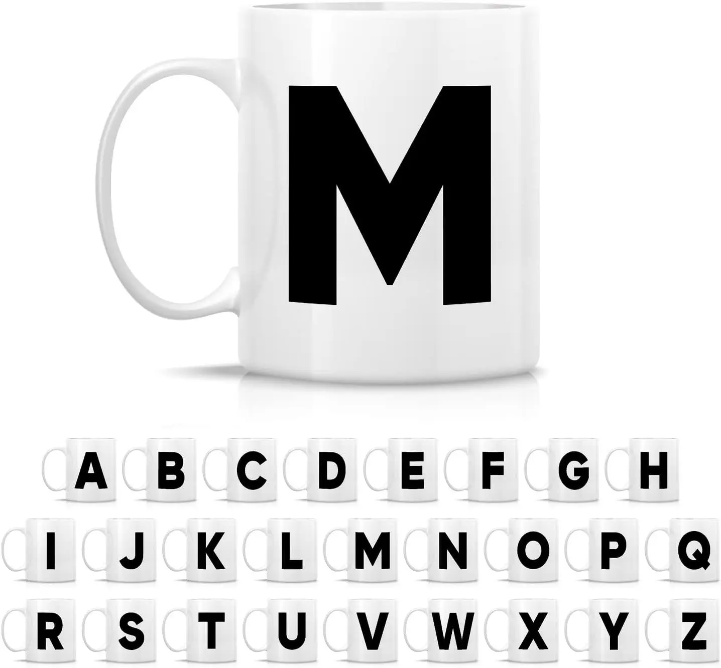 

Кружка с монограммой алфавита A-Z, 11 унций, керамические кружки для чая, кофе - выпускное признание, спасибо