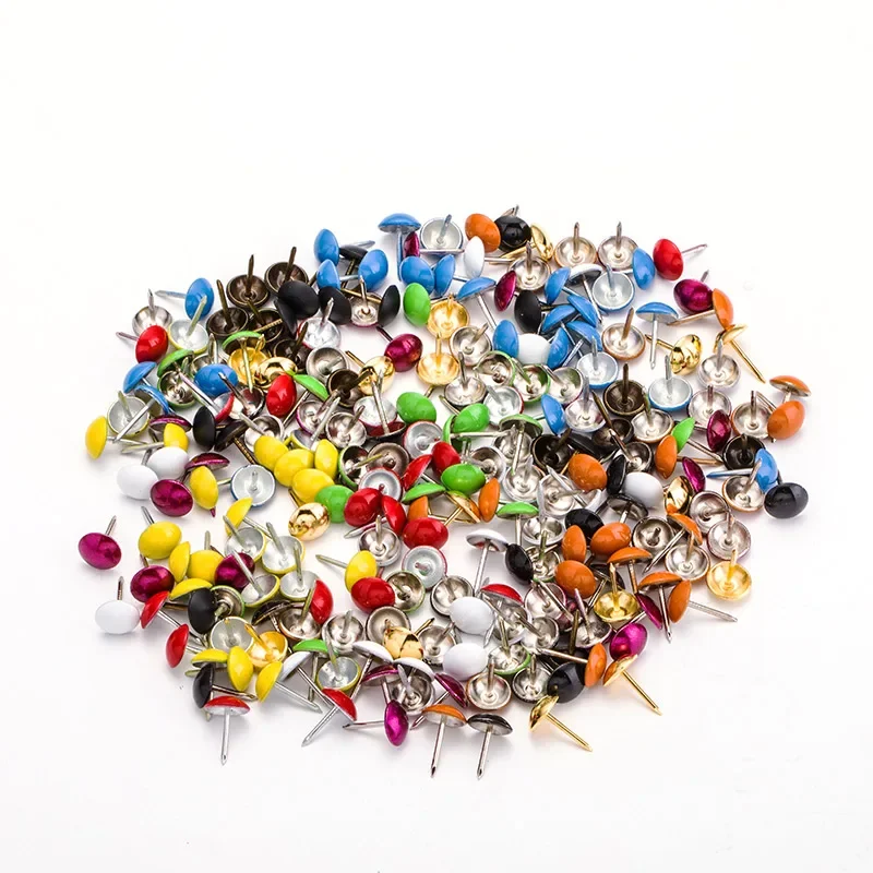 Chinchetas de cabeza redonda para tapicería de muebles, tachuelas decorativas de colores, 100 unidades
