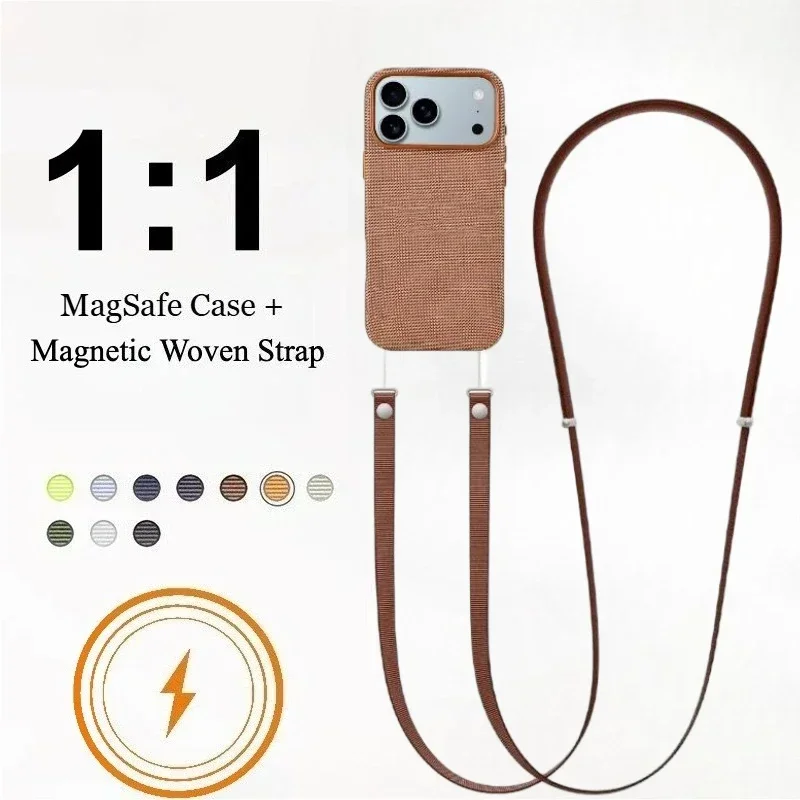 

Чехол для MagSafe Techwoven с магнитным тканым ремешком, чехол для IPhone 17 Pro Max 17Pro, чехол для беспроводной зарядки
