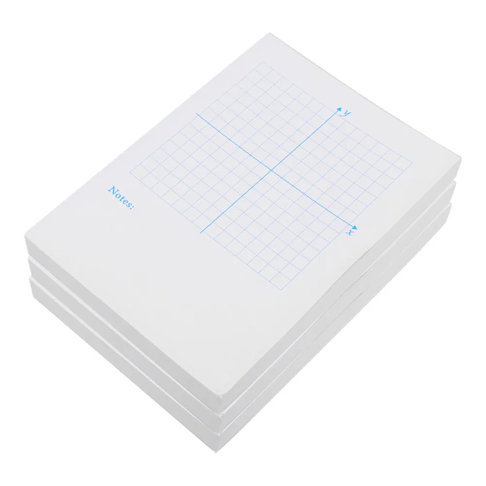 3Pcs Math Xy Coordinate System Notepad Precise Graph Paper for Students Teachers Engineers Classroom Homework Practice Grid