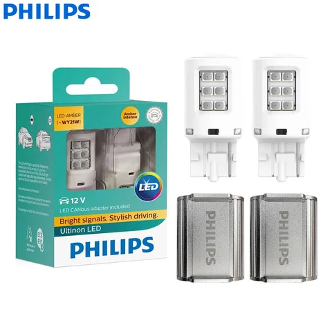 Лампа Philips WY21W T20, 2 шт., с адаптером