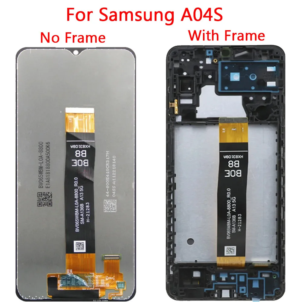 For Samsung A04E A04S A04 LCD Display Touch Screen With Frame 6.5\