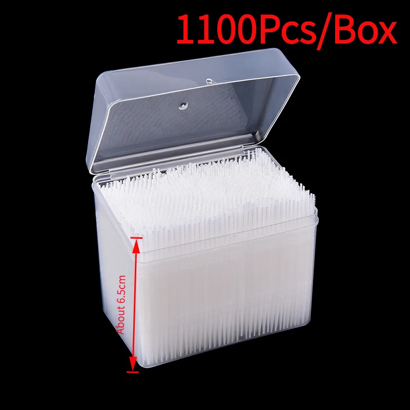 1100Pcs/Box Plastic Dental Picks Oral Hygiene 2 Way Interdental Brush Tooth Pick