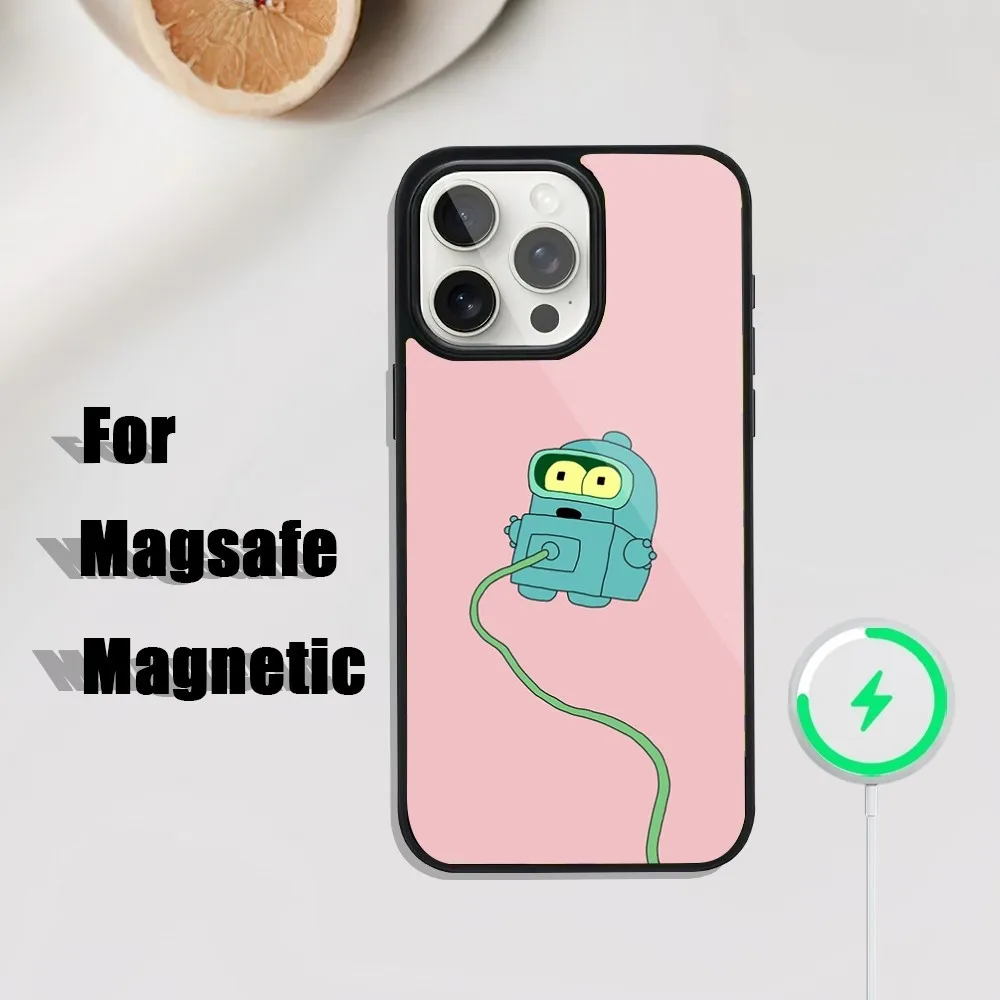 Cartoon F-FuturamaS B-Bender Phone Case For iPhone 16,15,14,13,12,11,Plus,Pro,Max Mini Magsafe Magnetic Wireless Charging