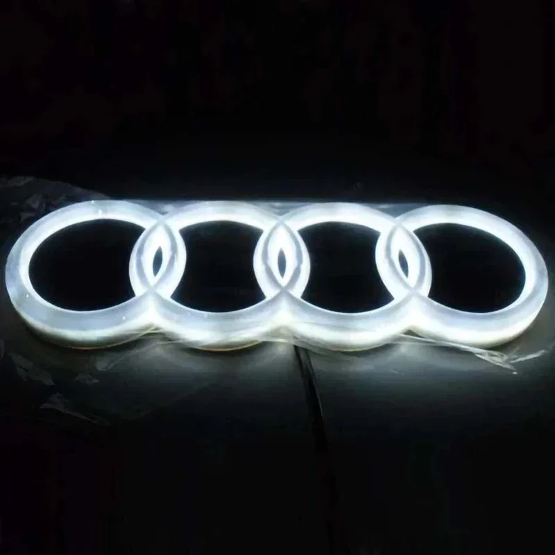LED شعار ضوء سيارة الجبهة الخلفية الجذع شعار ملصق الديكور الخارجي لأودي A3 A4 A5 A6 Q5 RS5 A4L Q3 A8 شارة الشارات