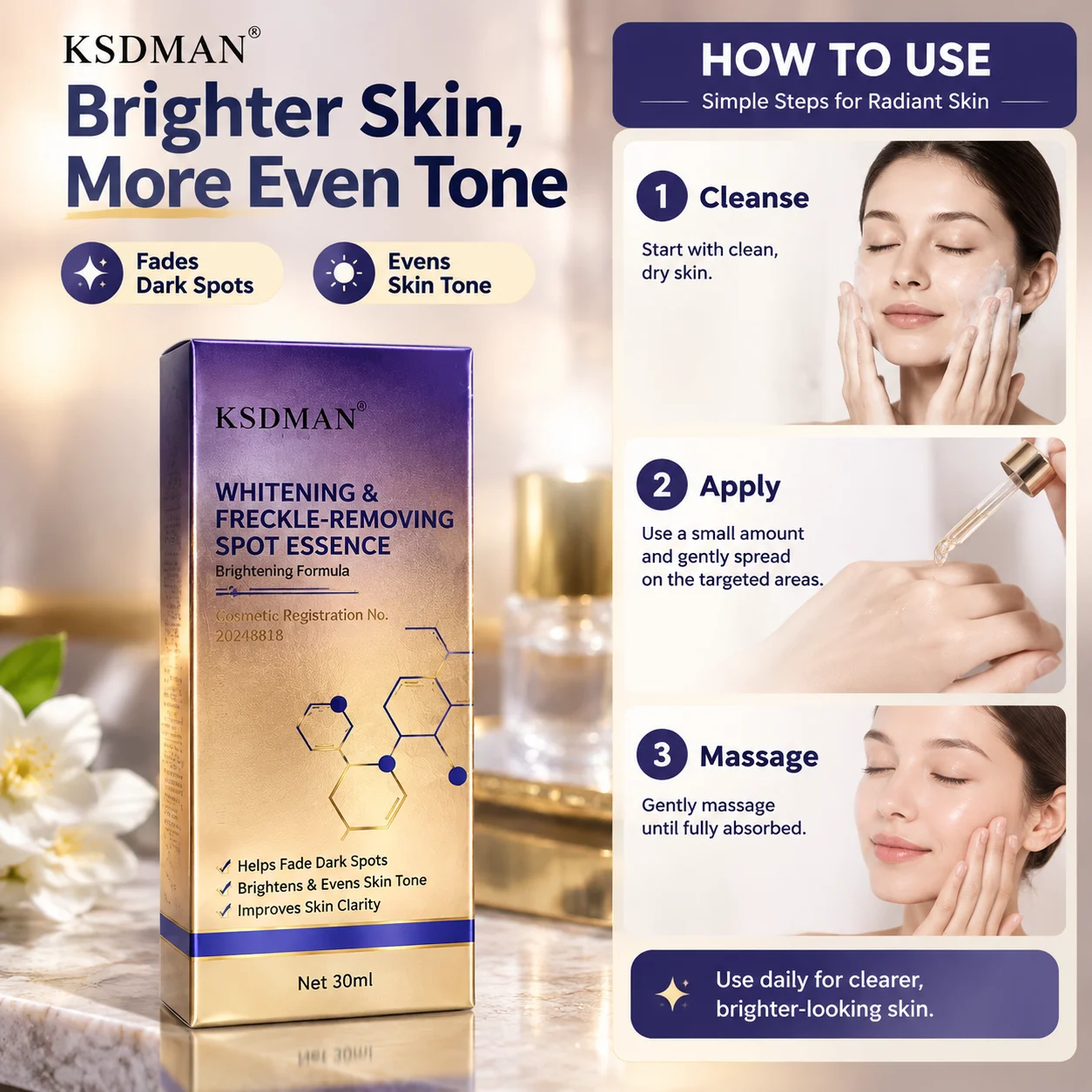 Dr.Pansy Brightening Anti-Wrinkle Spot Serum with Niacinamide & Soluble Protein Polysaccharide