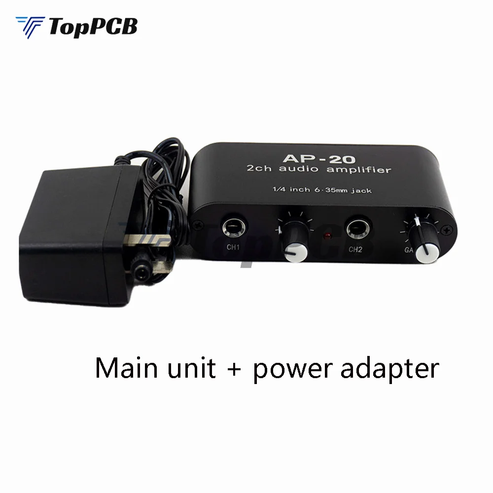 Dual Channel Audio Preamp amplifies for 1/4inch 6.35mm jack input/output Instrument Microphone Single ended Balance Input