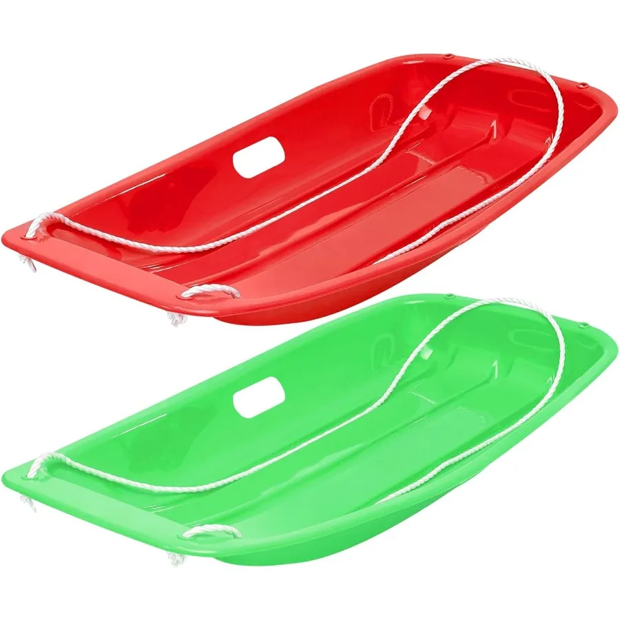 

's Snow Sled - Durable Cold-Resistant Toboggan with Reinforced Handles and Pull Rope Ideal for Ages 4+ - 35x17x4.5 Inches