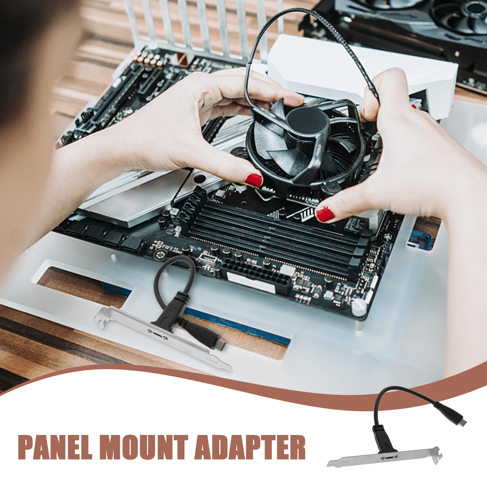 

USB C Male to Female 10Gb Data Cable 0.2m USB3.1 Desktop Motherboard Extension Internal Adapter Panel Mount Connection