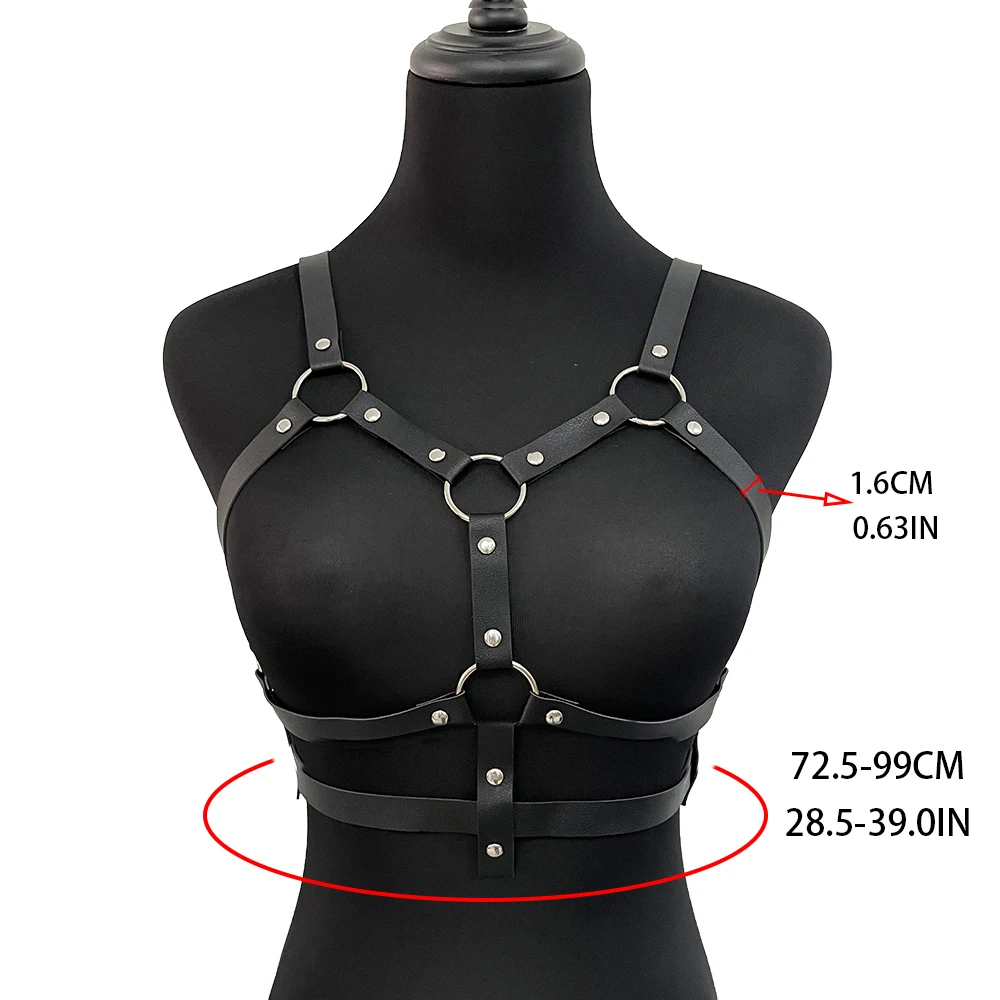 패션 벨트 스트리트 스타일 가슴 하네스 벨트 여성용 서스펜더 장식 펑크 록 가죽 벨트 고딕 의류 액세서리