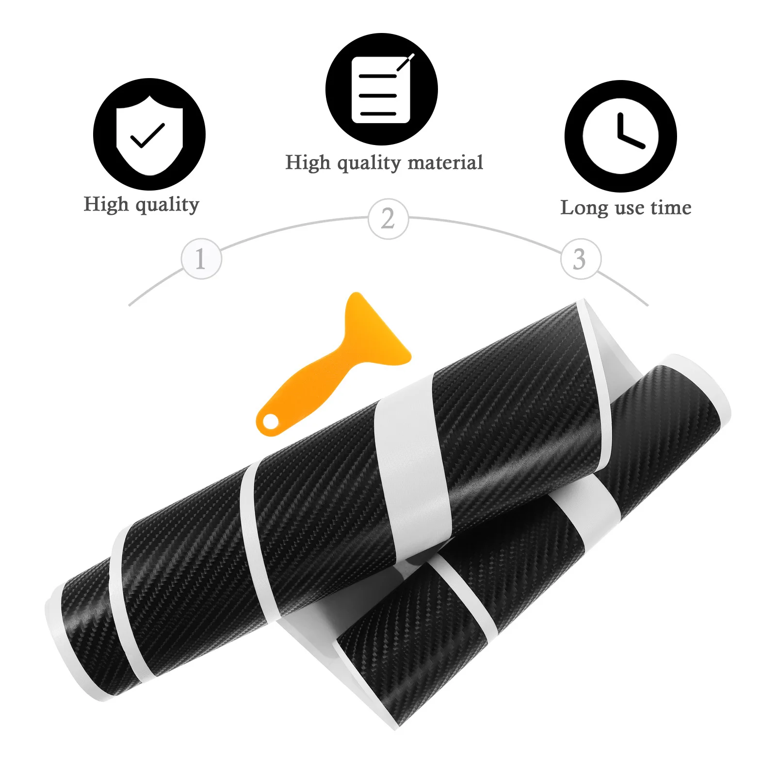 5Pcs Vehicle Door Protector Sticker Carbon Fiber Anti Scratch Uv Resistant Universal Car Sill Car Door Sill Sticker