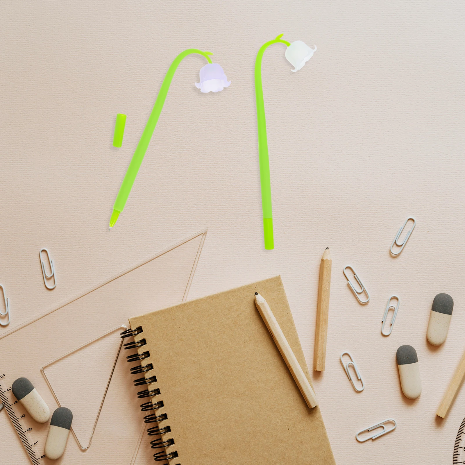 

10 Pcs Lily of Flower Neutral Pen Cute Stationery Pens Bulk Floral Creative Gel Ink Office Supplies