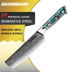 Grandsharp 6.5 Inch Damascus Kitchen Nakiri Knife Japanese Stainless Steel Meat Vegetables Chopper Chef Knifes Cutlery Tools