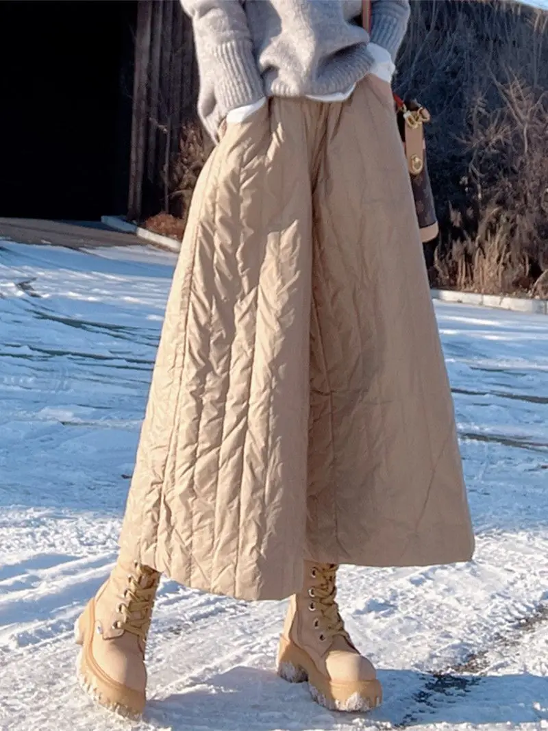 Popular Skirts and Pants 2025 Winter New Women's Down Cotton Pants for Outer Wear