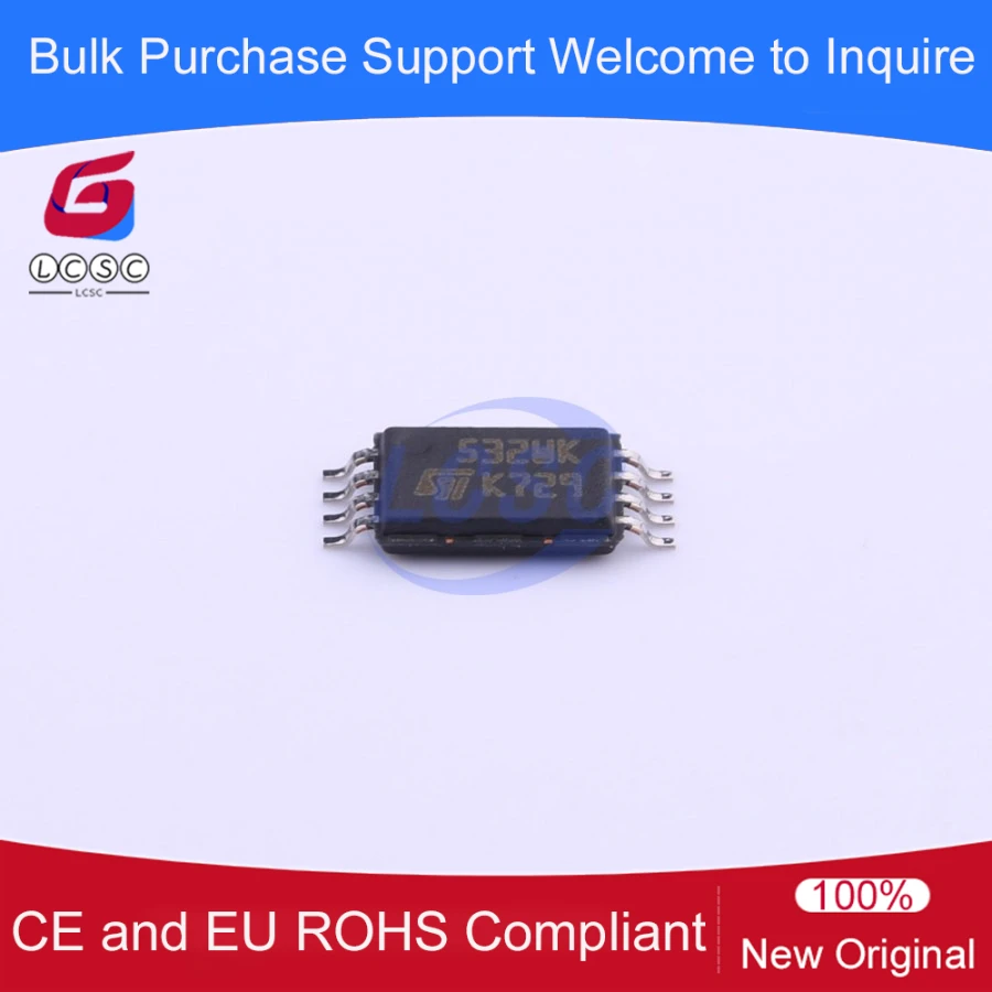 10Pcs/Pack M95320-WDW6TP EEPROM 2.5V~5.5V 32Kbit 20MHz SPI TSSOP-8 Memory IC Chip Code 532WK Integrated Circuit