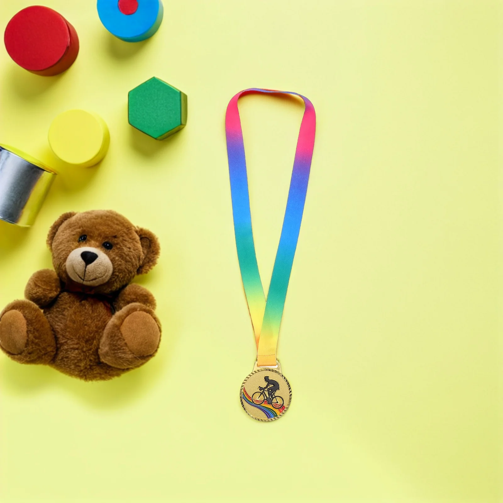 

2 Pcs Competition Medal Award for Sports Winner Biking Tournaments Trophy Medals Zinc Alloy Cycling Adults Neck Ribbon