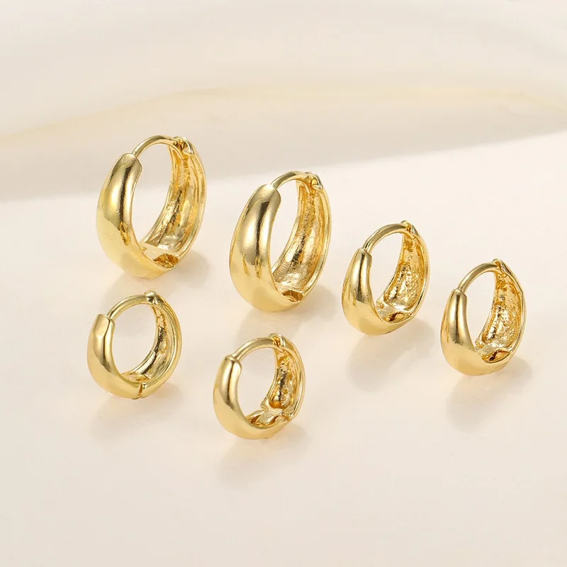 3/6Pcs/Set Fashion Gold Color Huggie Hoop Earrings for Women Men Minimalist Metal Small Circle Round Earrings Jewelry Gifts image 5