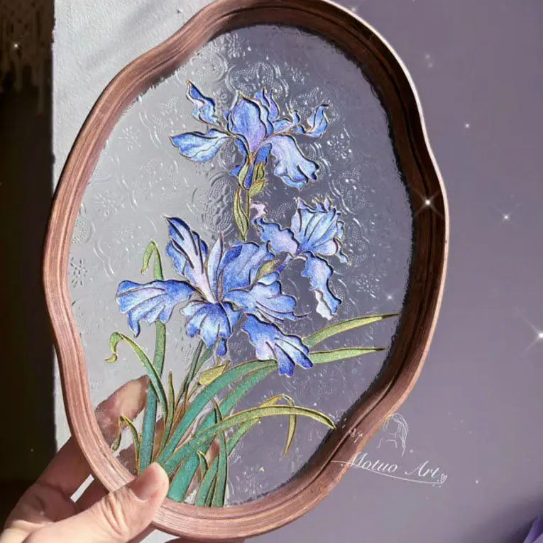 PYH Chinese style flower filigree enamel painting Guochao high-end customizable cloisonne tea tray intangible