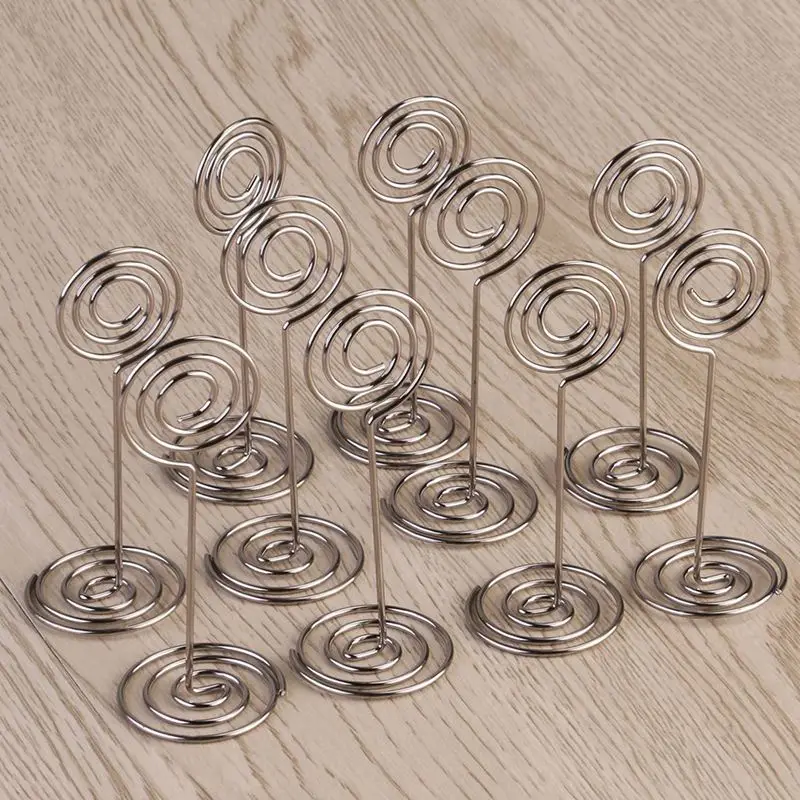 10Pcs Swirl Table Number Photo Holder Stands For Weddings Party Gatherings