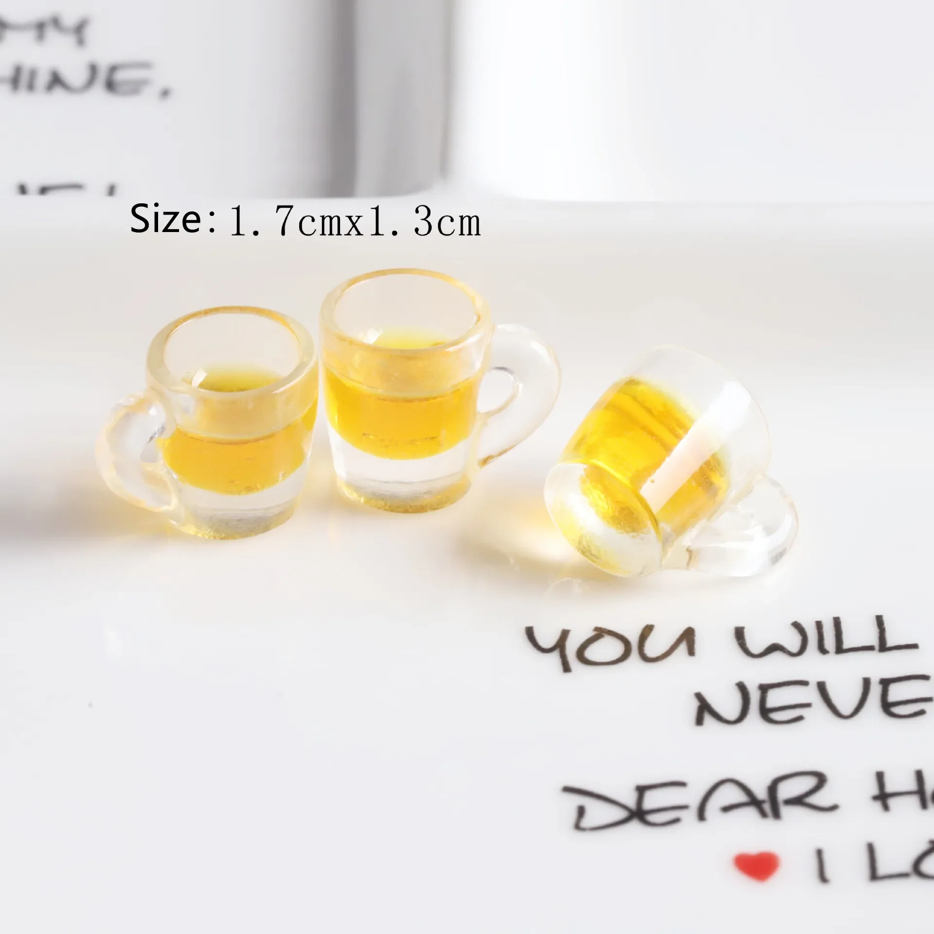 Mini Simulation Beer Glasses, Resin 3D Wine Glasses, Convenience Store Toy, House Decoration, 10 Pcs