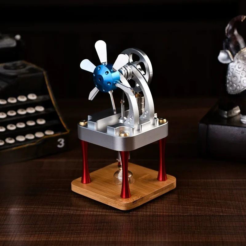 Water-Cooled Stirling Engine Model, Full Metal High/Low Temperature Educational Motor Kit