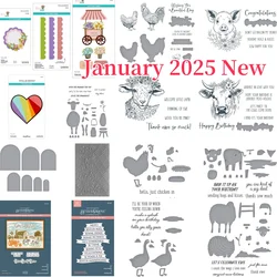 Animal Friends Metal Cutting Dies Stamps Hot Foil For DIY Scrapbook Craft Decoration Template Supplies Greeting Card 2025 Spring