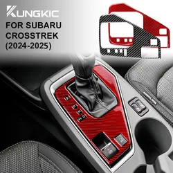 Real Soft Carbon Fiber RHD LHD Sticker For Subaru Crosstrek/ Impreza 2024 2025 Car Gear Shift Panel Interior Trim Accessories