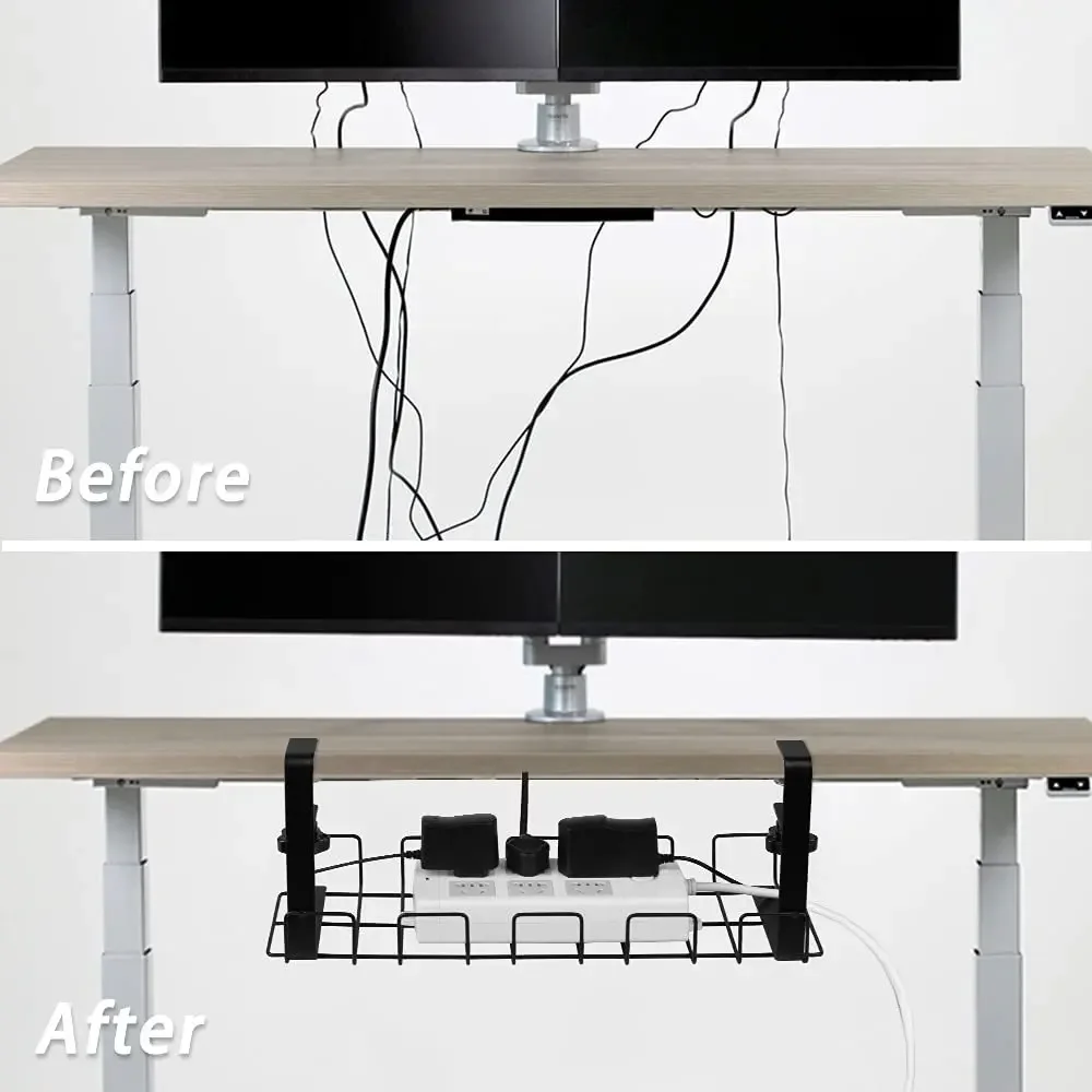 Under Desk Wire Storage Rack Under Desk Cable Organizer Wire Cable Tray Cable Management Under Table Storage Rack Organizadores