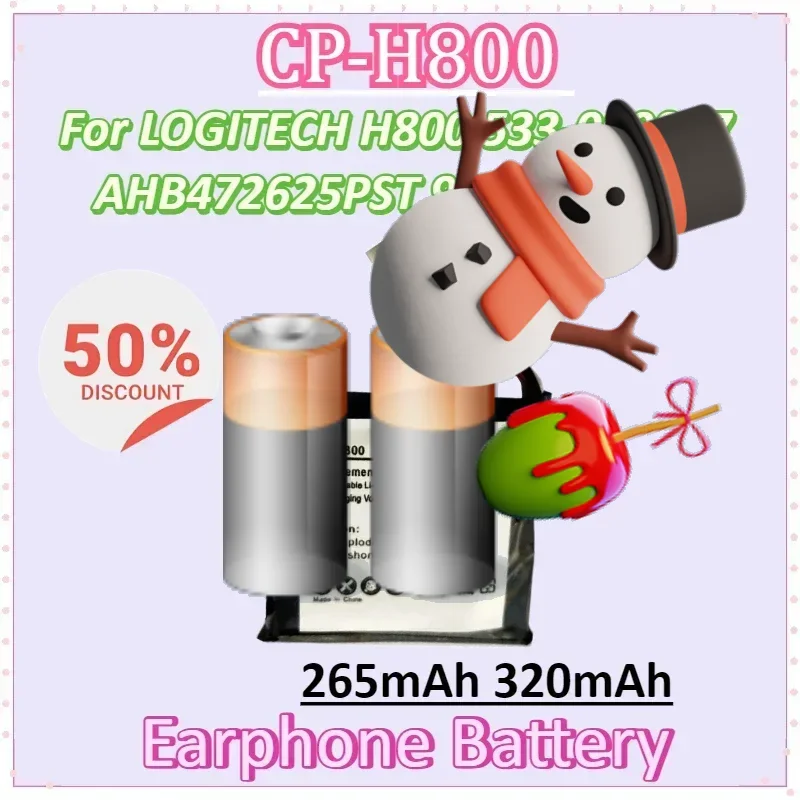 

CP-H800 3.7V 265/320mAh Phone Battery for LOGITECH H800 533-000067 AHB472625PST 981-000337 in Stock Earphone Battery