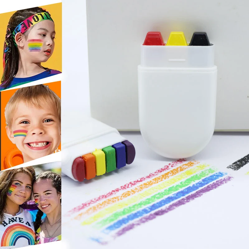 6 Colours Water-Soluble Rainbow Palette Children's Face Body Paint, Halloween Stage Makeup Body Paint Pigments Face Makeup