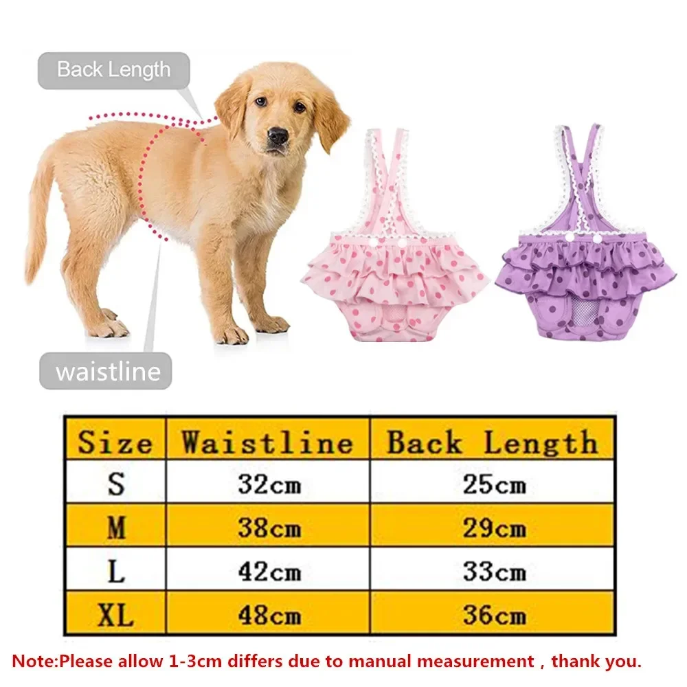 Female Dog Diaper Washable Menstrual Panties Dogs Nappy Sanitary Pants Physiological Underwear Dot Print Shorts Puppy Pants