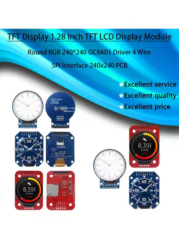 TFT Display 1.28 Inch TFT LCD Display Module Round RGB 240*240 GC9A01 Driver 4 Wire SPI Interface 240x240 PCB