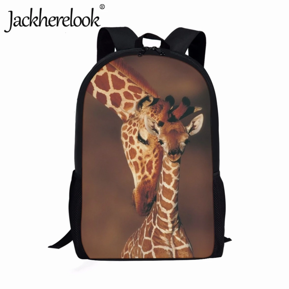 

Jackherelook 3D Animal Giraffe Casual School Bags Children's Sports Bags for Boys Book Bags Girls Large Capacity School Backpack