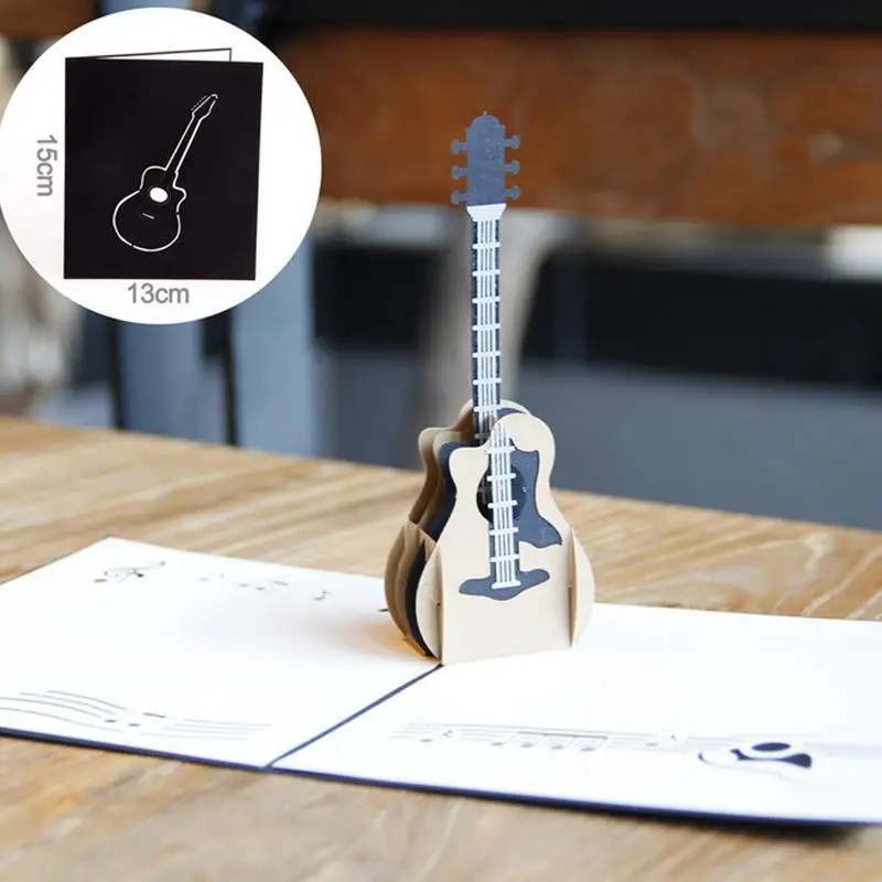 

G6KF for Pop Up Cards Guitar Greeting Cards with Envelope Postcards for Birthday G