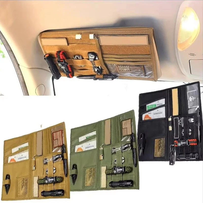 Car Sun Visor Storage Bag, Equipped With Storage Bag Double-Sided Car Sun Visor Bracket Suitable For Pickup Truck Accessories