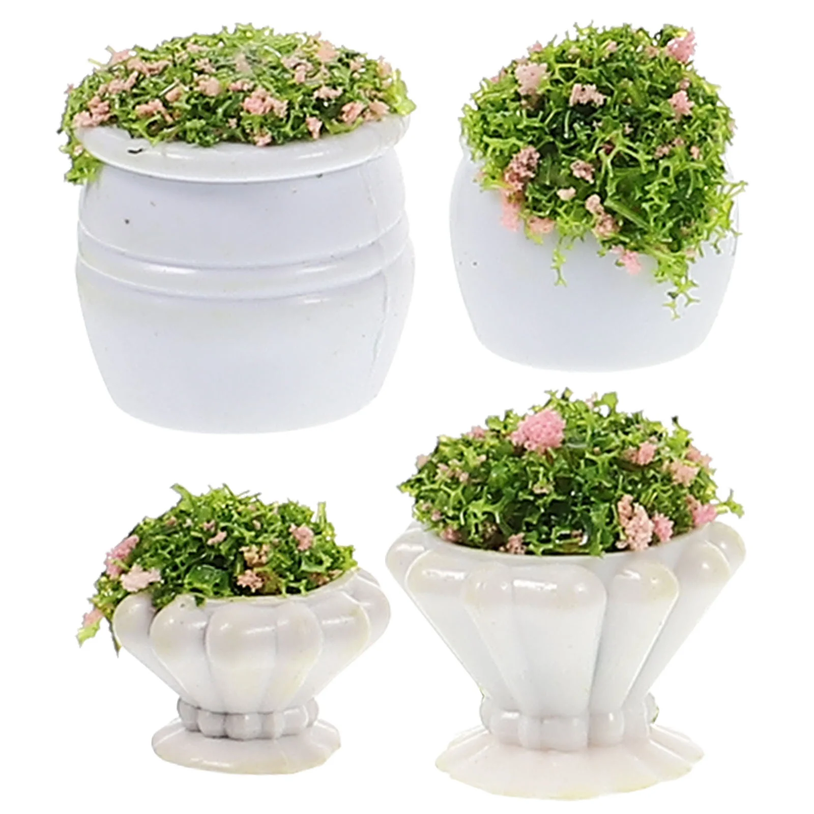 

4 Pcs Mini Planter Vase Landscape Model Scene Layout Toy Table Architectural Decor Artificial DIY Outdoor Plants